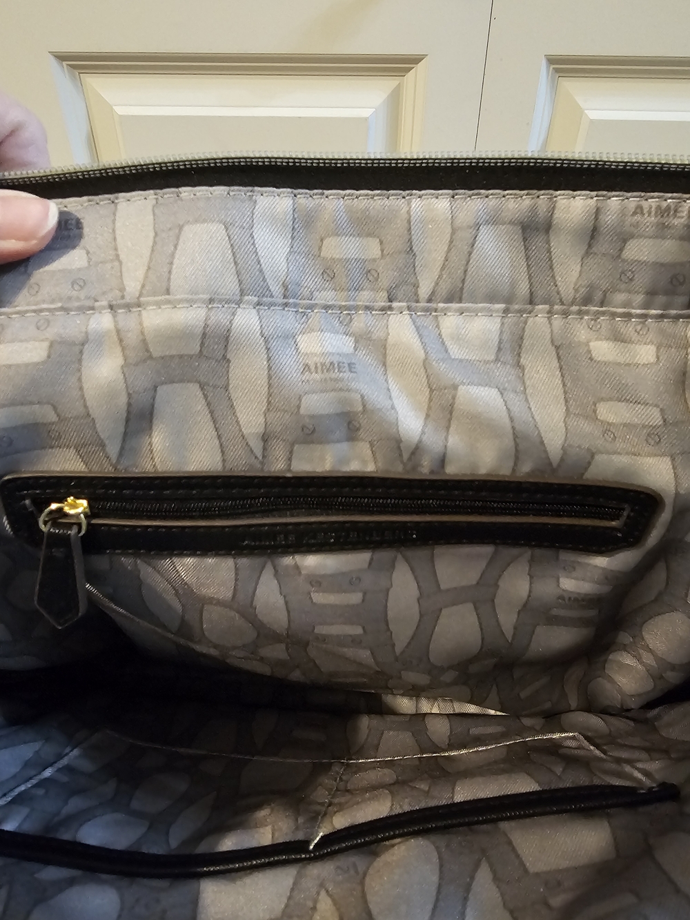 Aimee Kestenberg Black Quilted Tote with Gold Trim - Picture 14 of 16